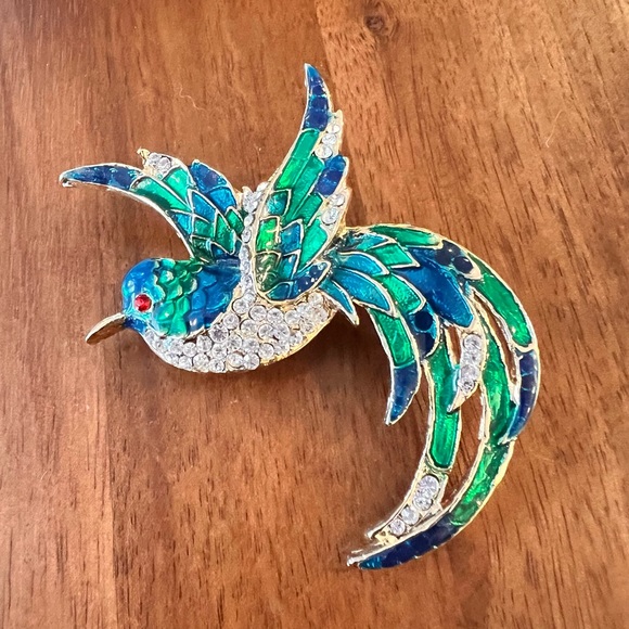 Vintage Enamel Bird Brooch - Picture 4 of 6